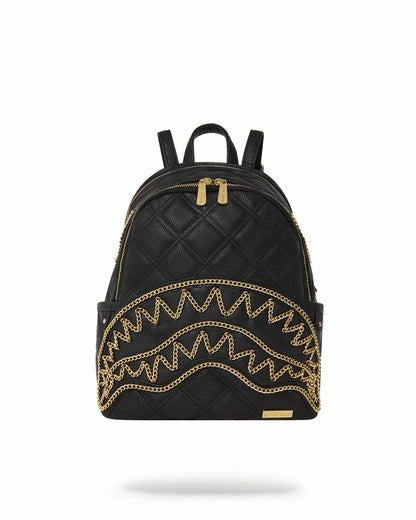 NOIR QUILT GOLD CHAIN SHARK SAVAGE BACKPACK | Sprayground Near Me