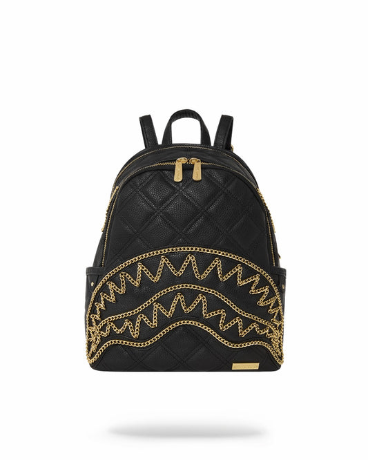 NOIR QUILT GOLD CHAIN SHARK SAVAGE BACKPACK | Sprayground Near Me