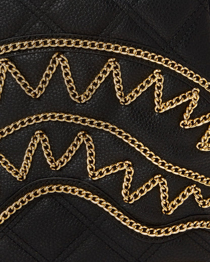 NOIR QUILT GOLD CHAIN SHARK SAVAGE BACKPACK | Sprayground Near Me