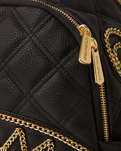 NOIR QUILT GOLD CHAIN SHARK SAVAGE BACKPACK | Sprayground Near Me
