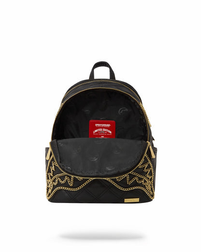 NOIR QUILT GOLD CHAIN SHARK SAVAGE BACKPACK | Sprayground Near Me