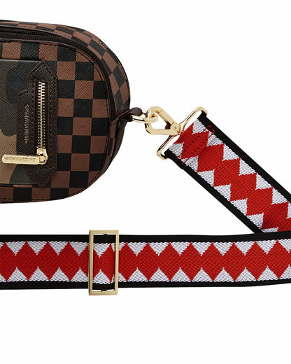 EXTERIOR GOLD ZIP POCKET SHARKS IN PARIS BACKPACK SLING | Sprayground US