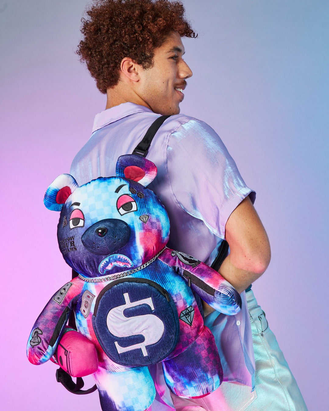 SHARKCLUB ELECTRONICA MONEYBEAR TEDDYBEAR BACKPACK | Sprayground US