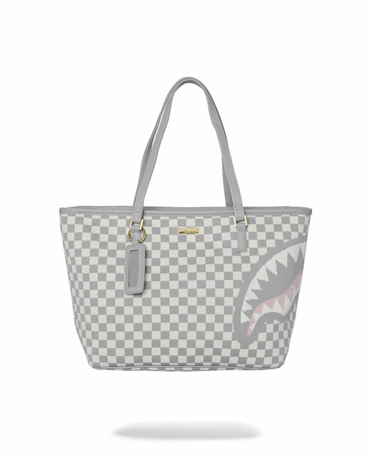 KNIT SHARKS IN PARIS IN CREAM TOTE | Sprayground for sale