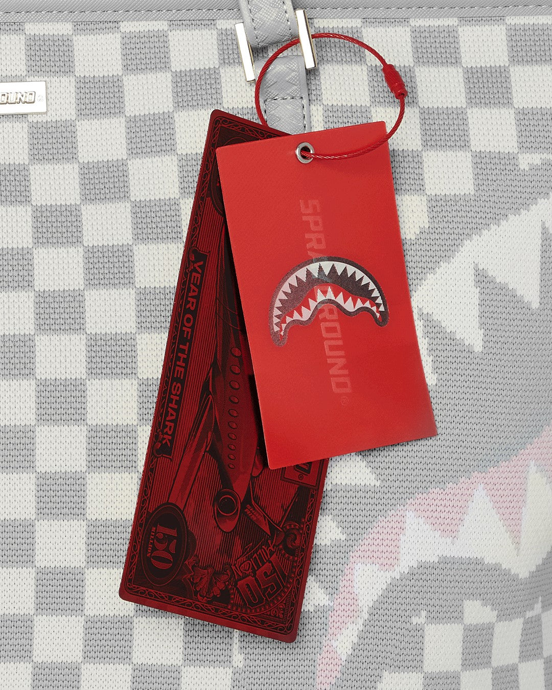 KNIT SHARKS IN PARIS IN CREAM TOTE | Sprayground for sale