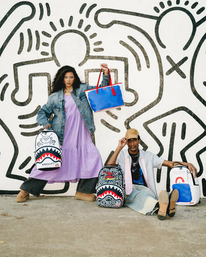 KEITH HARING THE BIG BLUE PURSE ART TOTE | Sprayground US