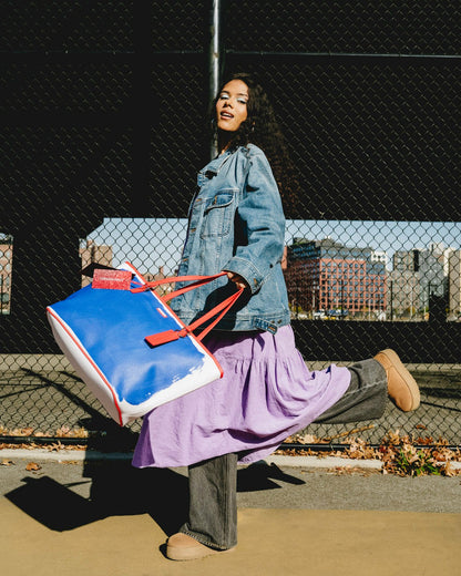 KEITH HARING THE BIG BLUE PURSE ART TOTE | Sprayground US