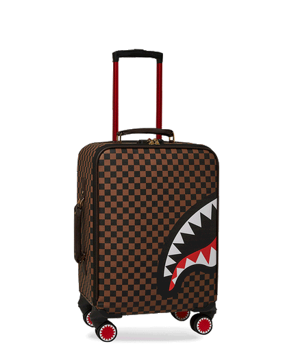 EXTERIOR GOLD ZIP POCKET SHARKS IN PARIS JETSETTER CARRY-ON LUGGAGE | Sprayground Discount