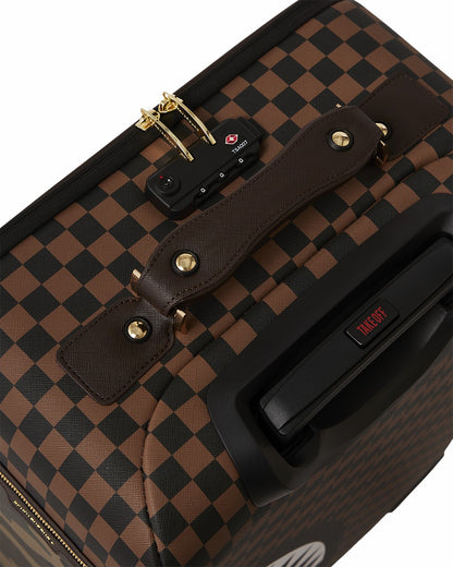 EXTERIOR GOLD ZIP POCKET SHARKS IN PARIS JETSETTER CARRY-ON LUGGAGE | Sprayground Discount