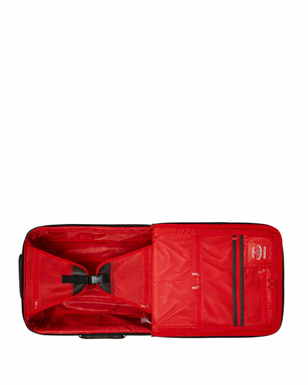 EXTERIOR GOLD ZIP POCKET SHARKS IN PARIS JETSETTER CARRY-ON LUGGAGE | Sprayground Discount