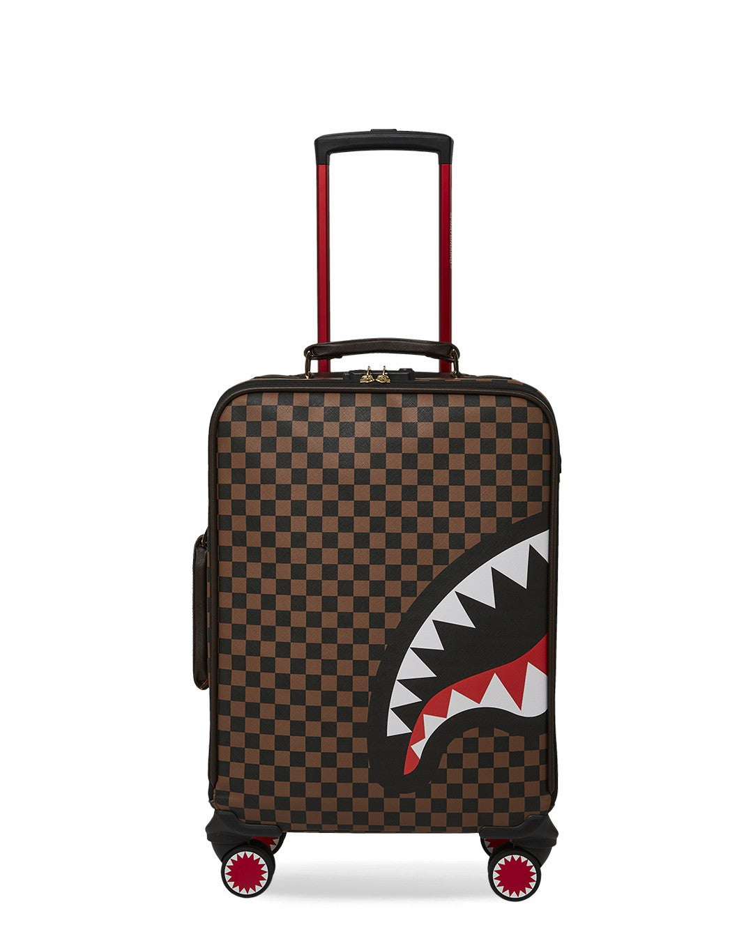 EXTERIOR GOLD ZIP POCKET SHARKS IN PARIS JETSETTER CARRY-ON LUGGAGE | Sprayground Discount