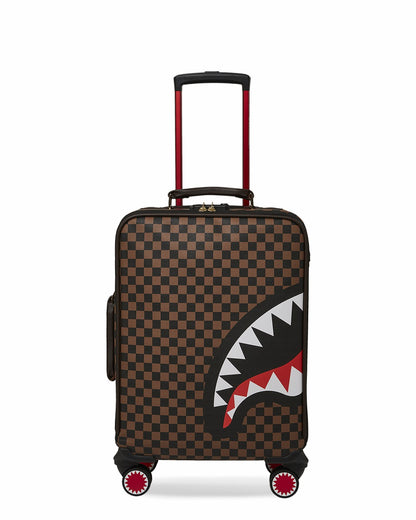 EXTERIOR GOLD ZIP POCKET SHARKS IN PARIS JETSETTER CARRY-ON LUGGAGE | Sprayground Discount