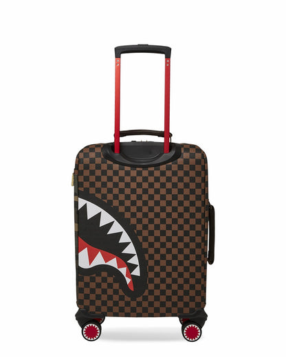 EXTERIOR GOLD ZIP POCKET SHARKS IN PARIS JETSETTER CARRY-ON LUGGAGE | Sprayground Discount