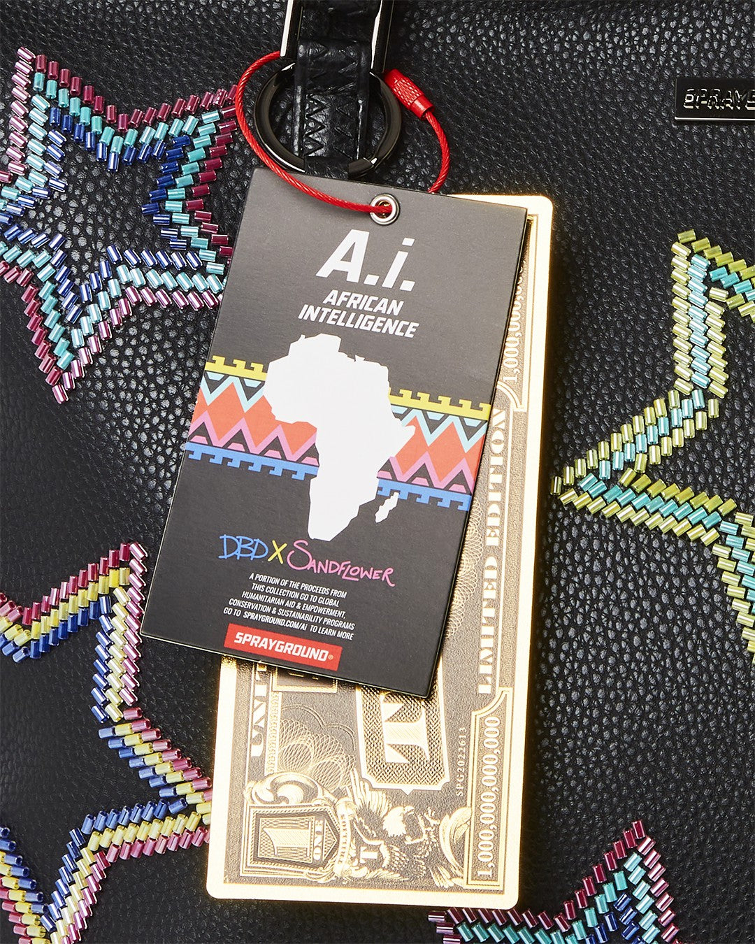 STAR RACER A.I.7 SANDFLOWER COLLAB BEADED TOTE | Sprayground US