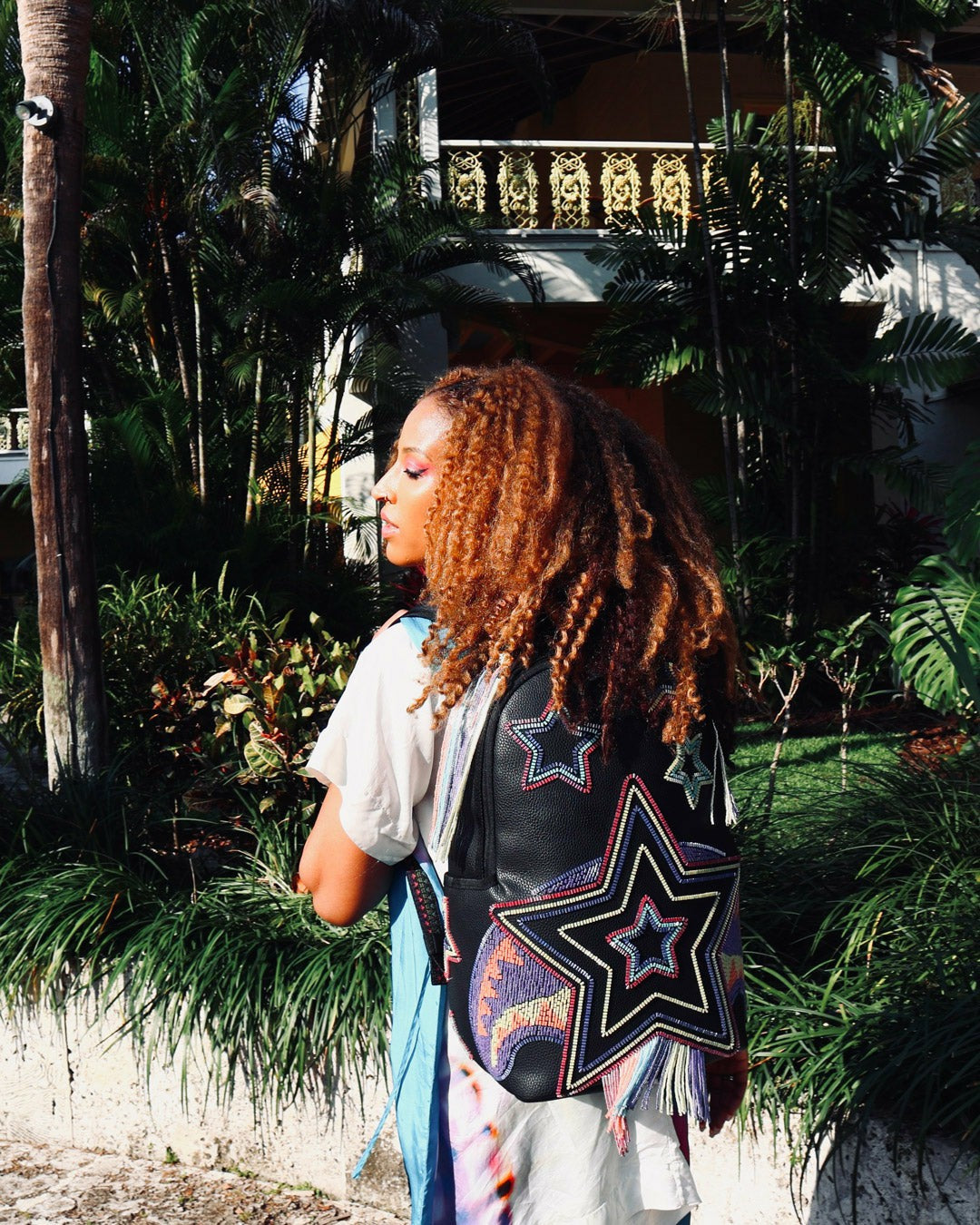 STAR RACER A.I.7 SANDFLOWER COLLAB BEADED BACKPACK | Sprayground Discount