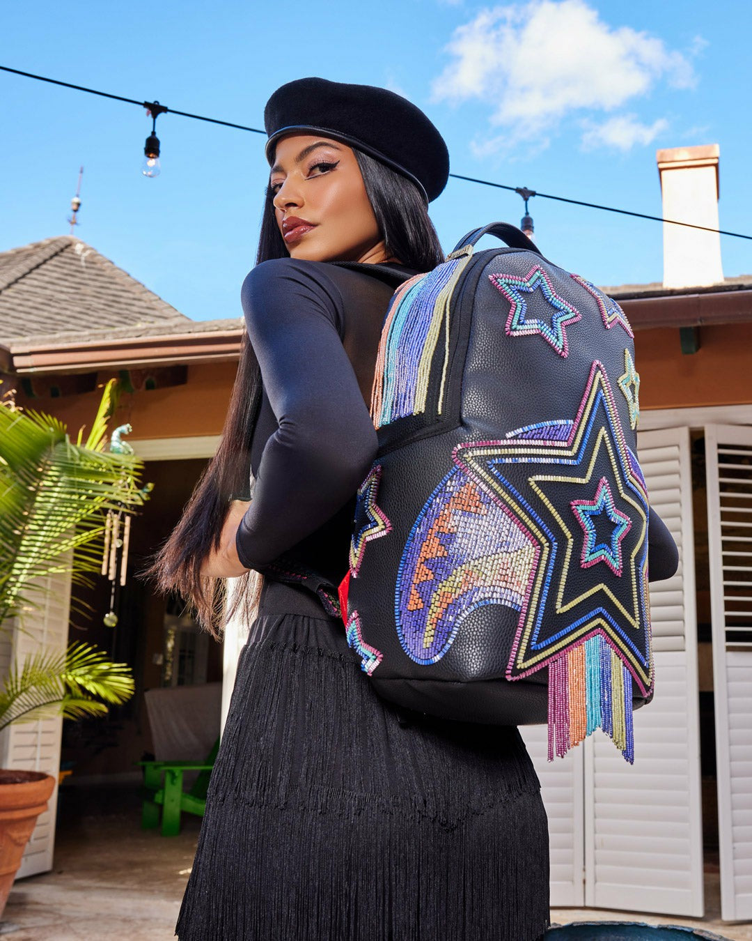 STAR RACER A.I.7 SANDFLOWER COLLAB BEADED BACKPACK | Sprayground Discount