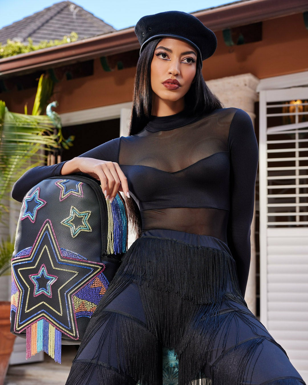 STAR RACER A.I.7 SANDFLOWER COLLAB BEADED BACKPACK | Sprayground Discount