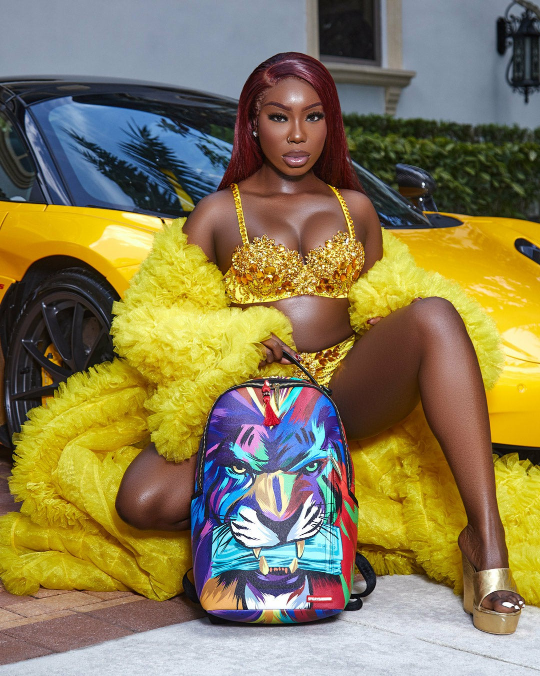 HEAR MY ROAR A.i.6 SANDFLOWER COLLAB BACKPACK (DLXV) | Sprayground for sale