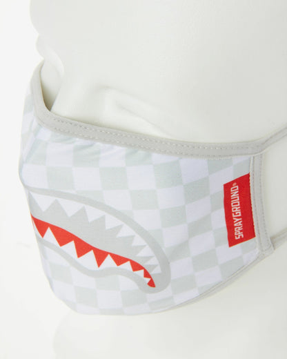 SHARKS IN PARIS (WHITE) FORM-FITTING MASK | Sprayground for sale
