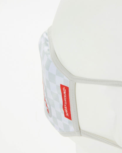 SHARKS IN PARIS (WHITE) FORM-FITTING MASK | Sprayground for sale
