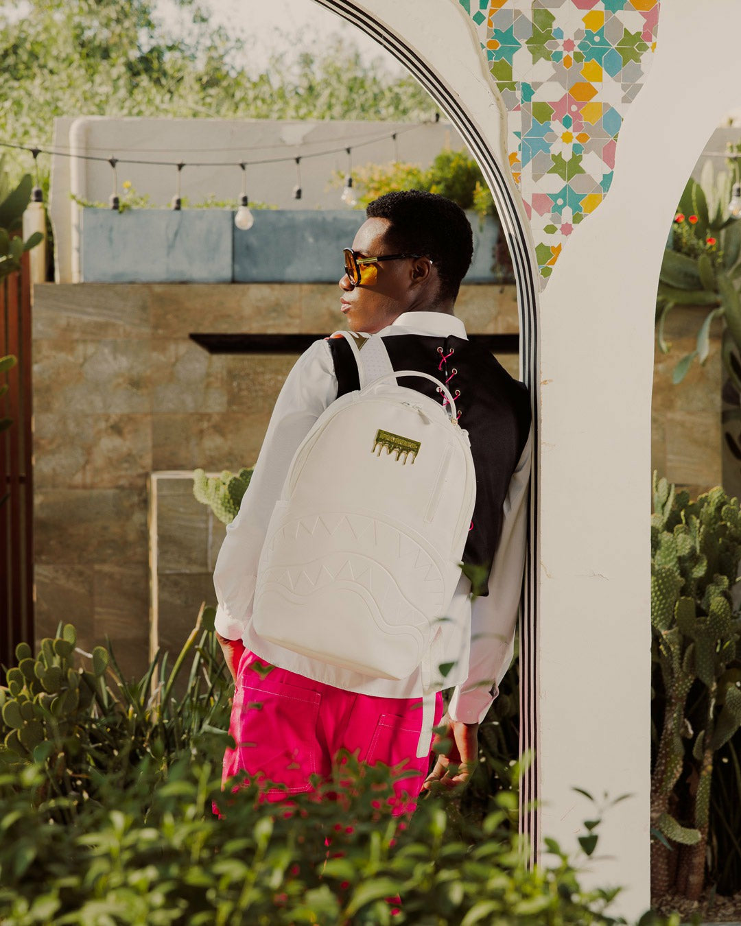 GOLD BRICK LUXE WHITE BACKPACK | Sprayground for sale