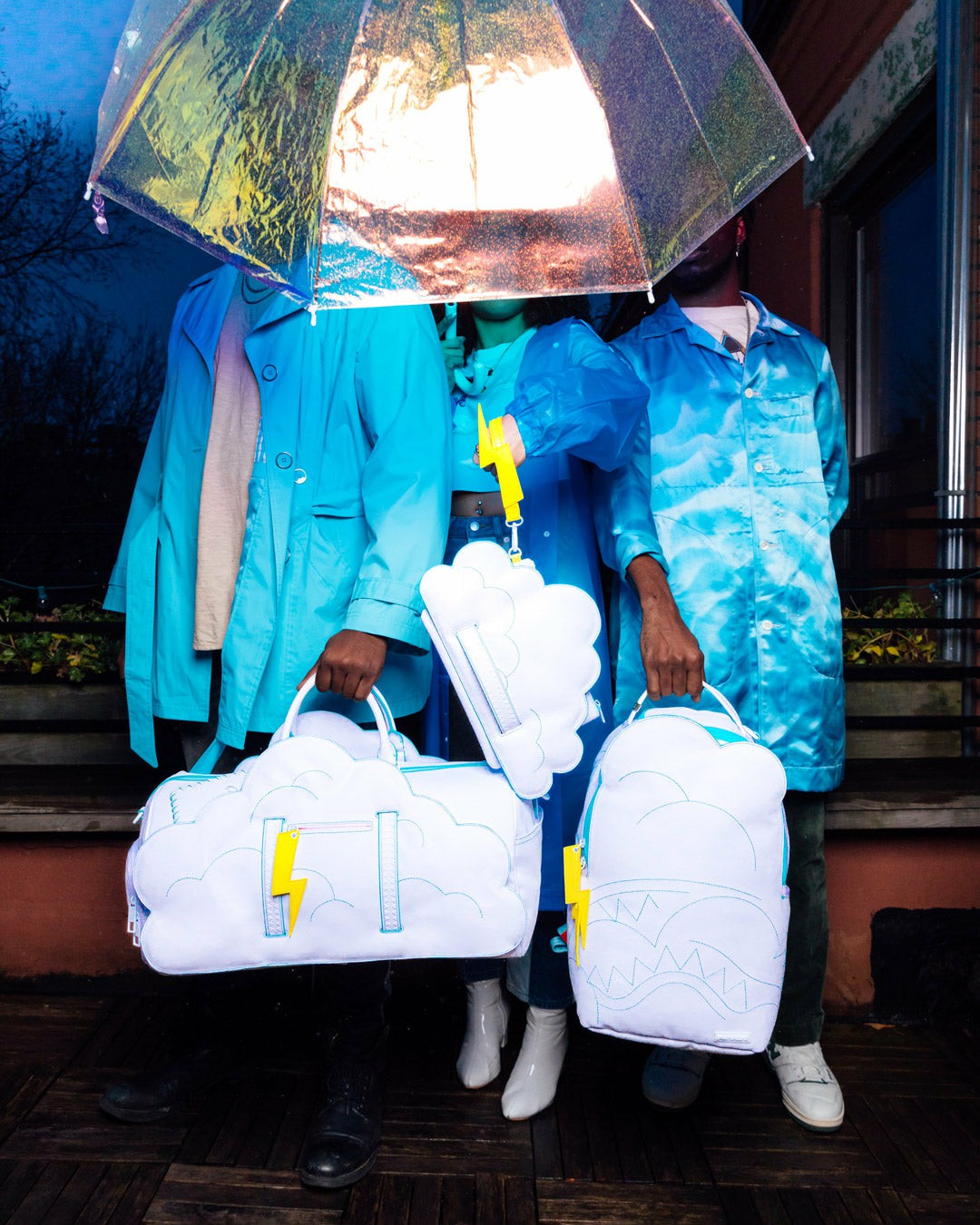 CLOUDY WITH A CHANCE OF SHARK CROSSOVER CLUTCH | Sprayground Online