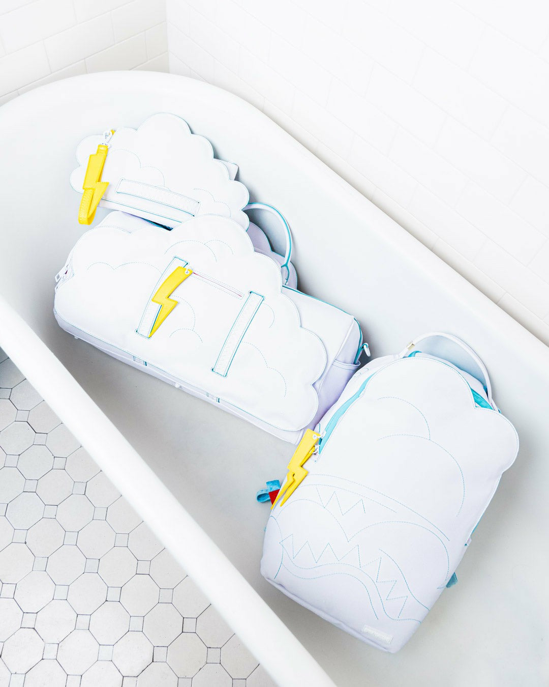 CLOUDY WITH A CHANCE OF SHARK CROSSOVER CLUTCH | Sprayground Online