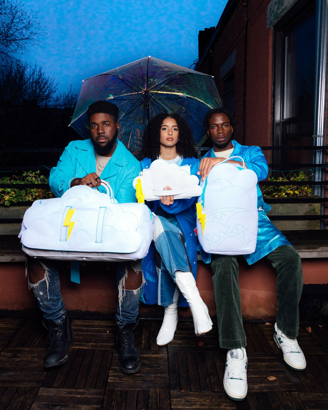 CLOUDY WITH A CHANCE OF SHARK CROSSOVER CLUTCH | Sprayground Online