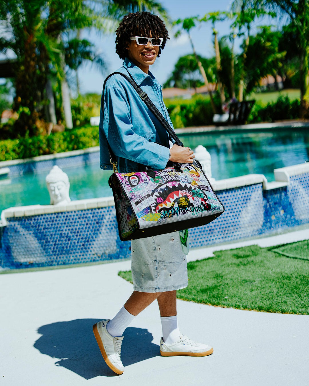 CREATE ANOTHER DAY PYRAMID DUFFLE | Sprayground for sale