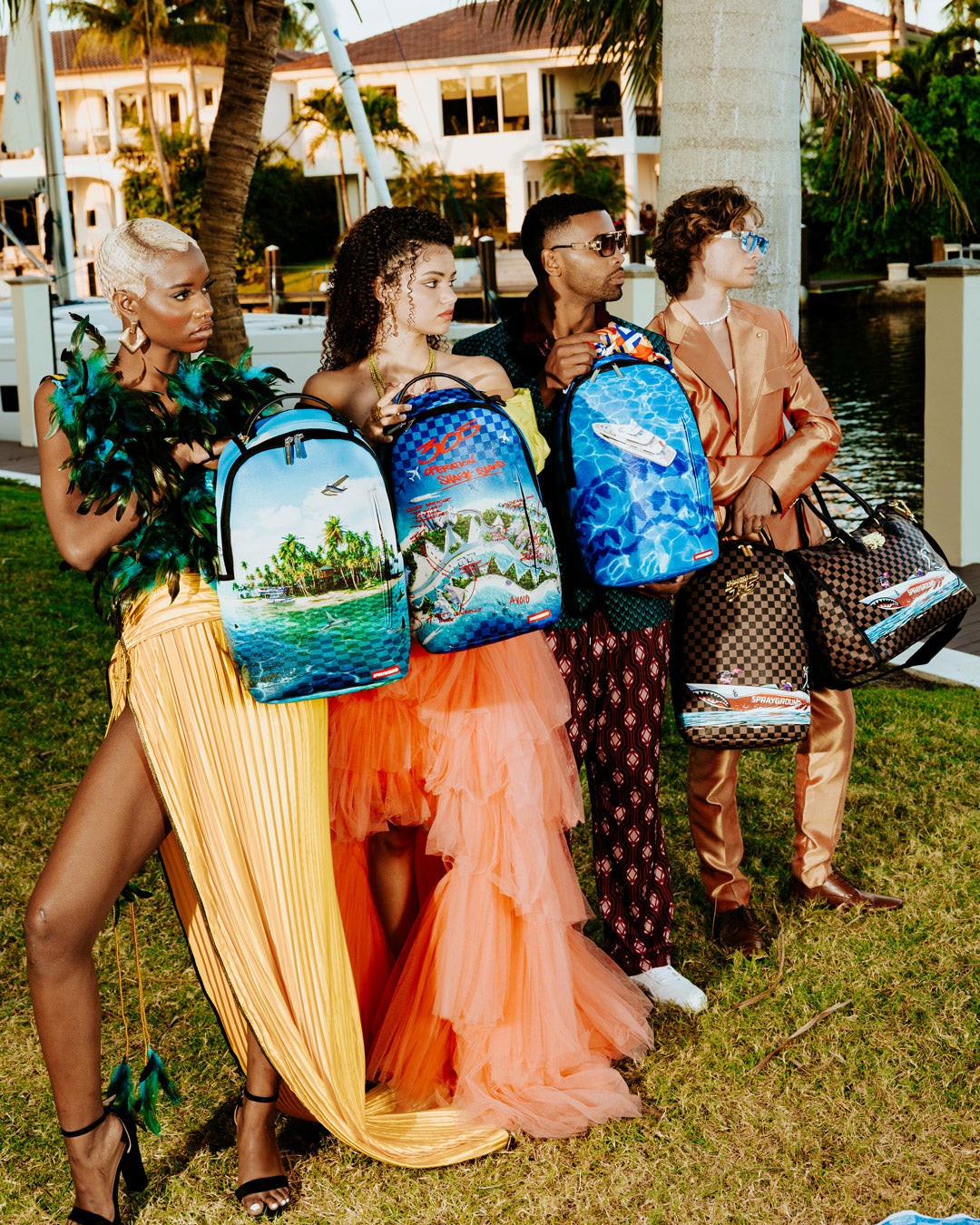 THE 305 SPEEDBOAT GETAWAY PYRAMID DUFFLE | Sprayground for sale