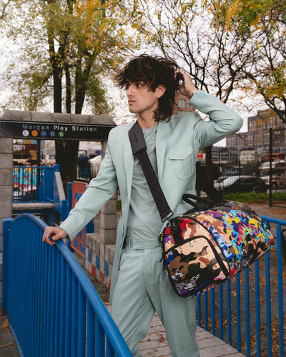 SLICED AND DICED CAMO DUFFLE | Sprayground Near Me