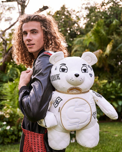 RIVIERA LE BLANC GOLD CHAIN MONEYBEAR TEDDYBEAR BACKPACK | Sprayground sale