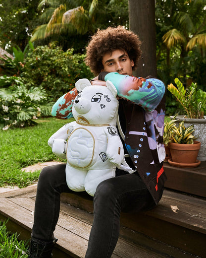 RIVIERA LE BLANC GOLD CHAIN MONEYBEAR TEDDYBEAR BACKPACK | Sprayground sale