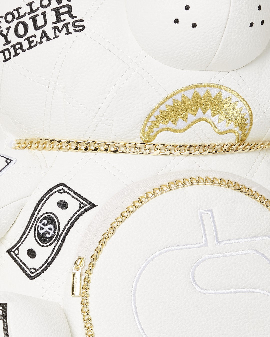 RIVIERA LE BLANC GOLD CHAIN MONEYBEAR TEDDYBEAR BACKPACK | Sprayground sale