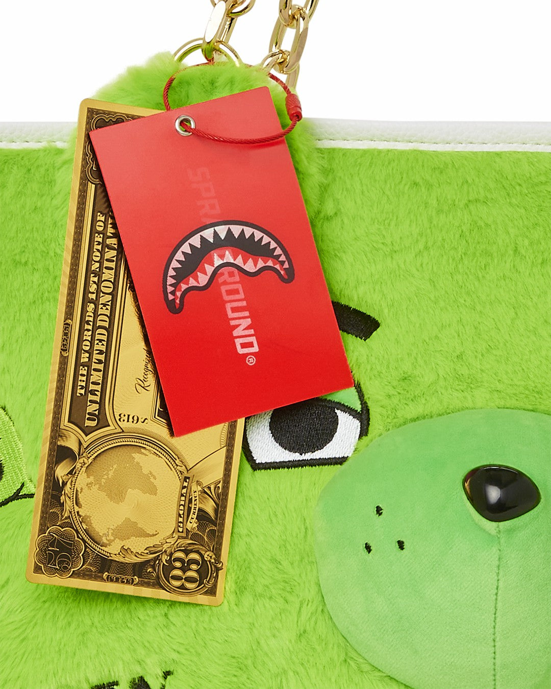 PLUSH MONEYBEAR TOTE (GREEN) | Sprayground for sale