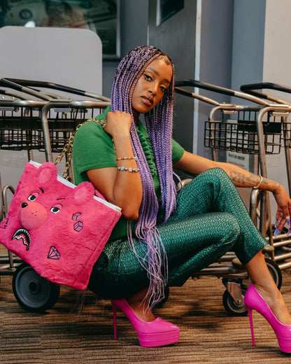 PLUSH MONEYBEAR TOTE (PINK) | Sprayground Clearance