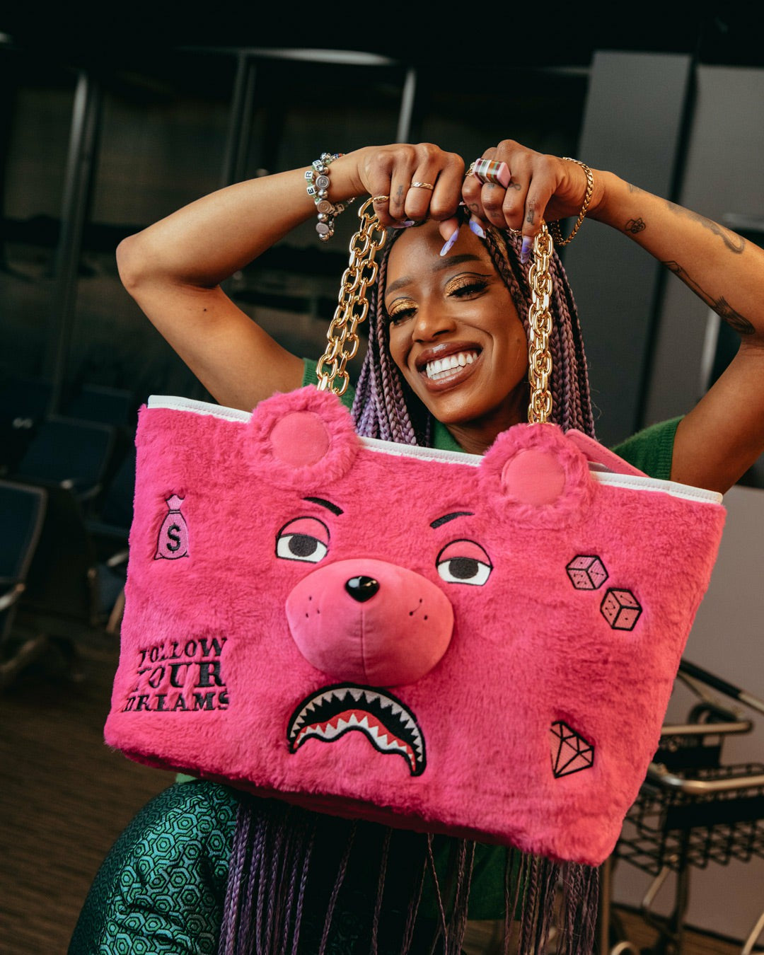 PLUSH MONEYBEAR TOTE (PINK) | Sprayground Clearance