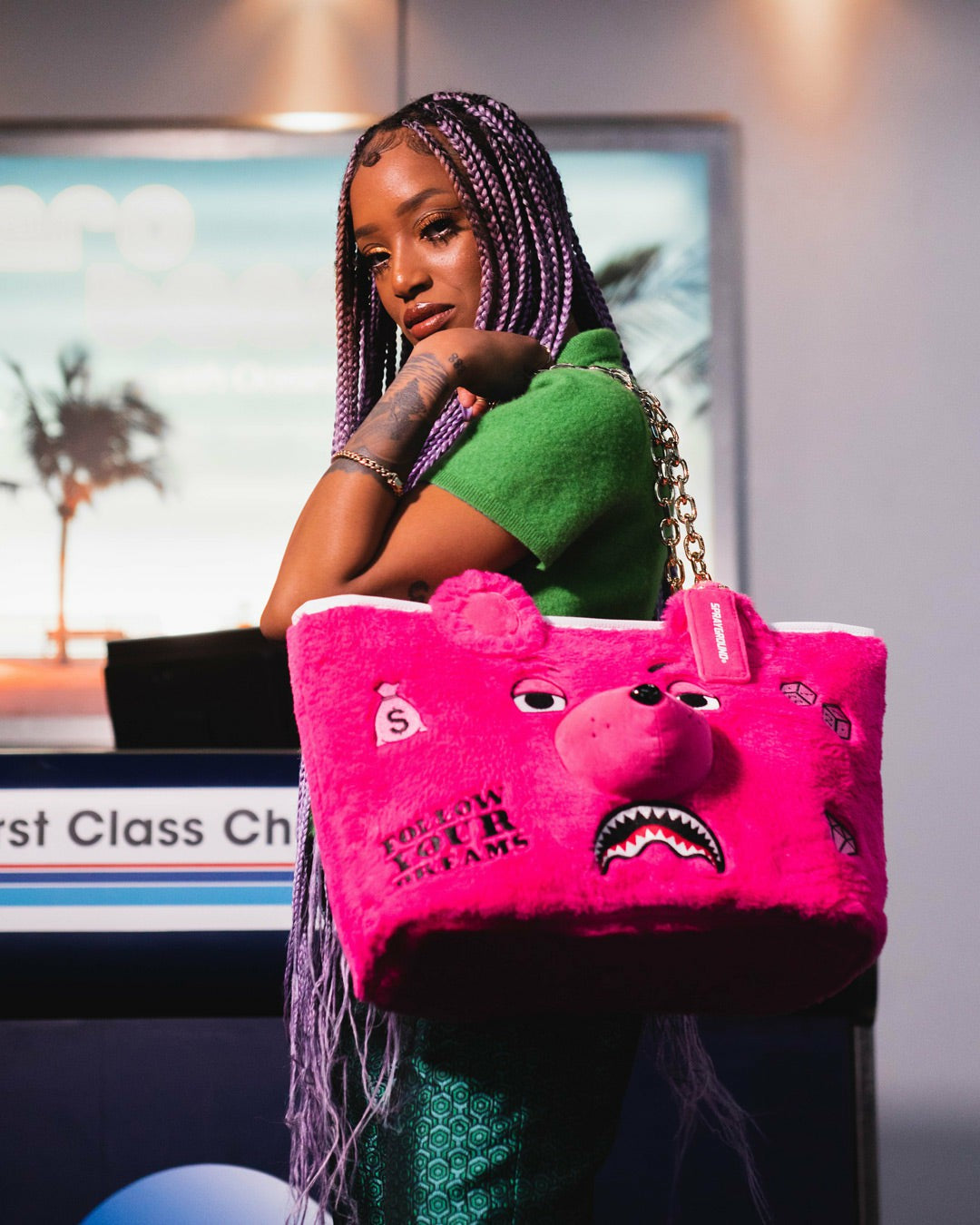 PLUSH MONEYBEAR TOTE (PINK) | Sprayground Clearance