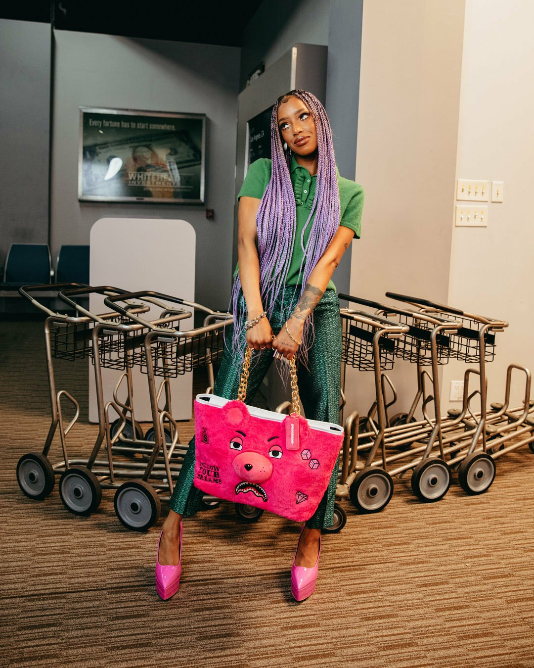PLUSH MONEYBEAR TOTE (PINK) | Sprayground Clearance