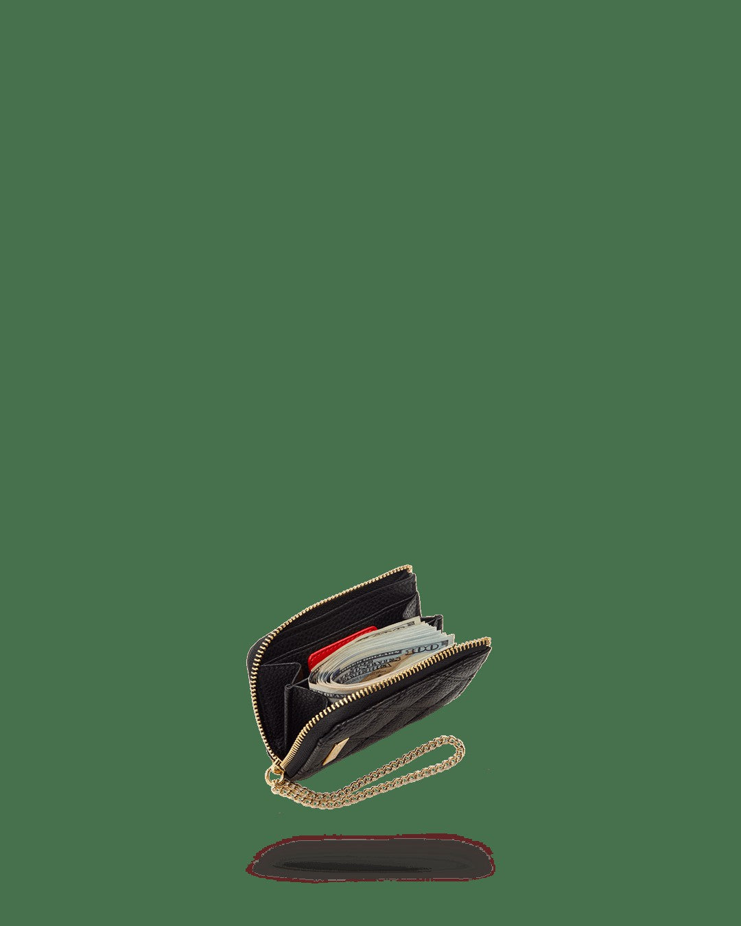NOIR QUILT GOLD CHAIN SHARK WALLET | Sprayground Clearance