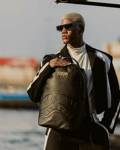 GOLD BRICK DRIP BLACK BACKPACK | Sprayground Online