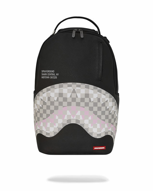 SHARK CENTRAL CREAM BLACK CHECK BACKPACK | Sprayground Discount