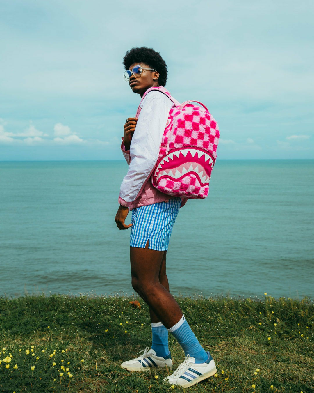FURZILLA SHARK (PINK CHECK) BACKPACK | Sprayground Near Me
