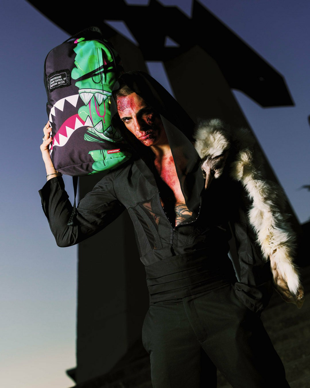 ZOMBIE OOZE SHARK CENTRAL BACKPACK | Sprayground for sale