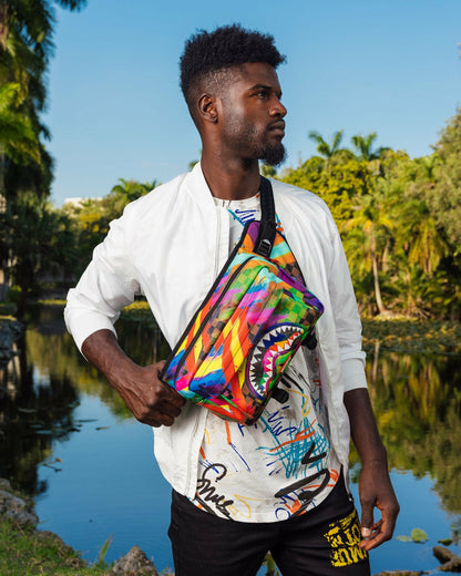 SHARKS IN PARIS CITY STREAKS CARGO CROSSBODY | Sprayground for sale
