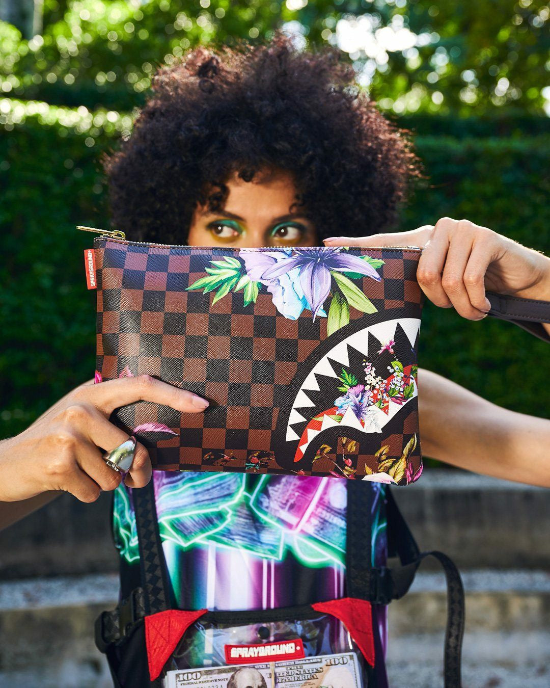 GARDEN OF SHARKS CROSSOVER CLUTCH | Sprayground Discount