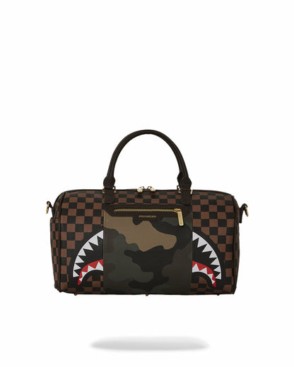 EXTERIOR GOLD ZIP POCKET SHARKS IN PARIS MINI DUFFLE | Sprayground sale
