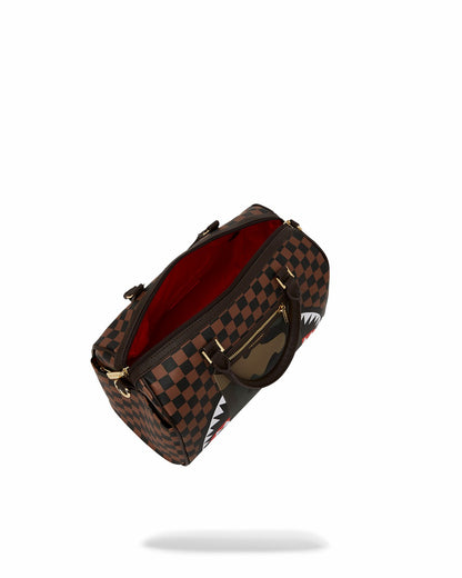 EXTERIOR GOLD ZIP POCKET SHARKS IN PARIS MINI DUFFLE | Sprayground sale