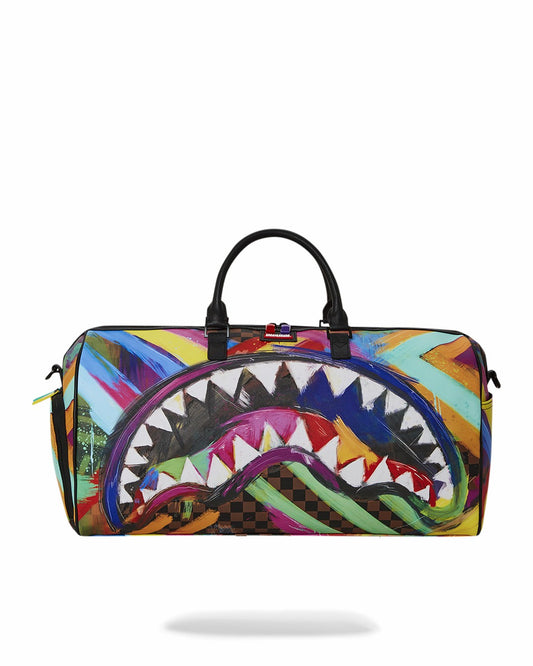 SHARKS IN PARIS CITY STREAKS DUFFLE | Sprayground sale