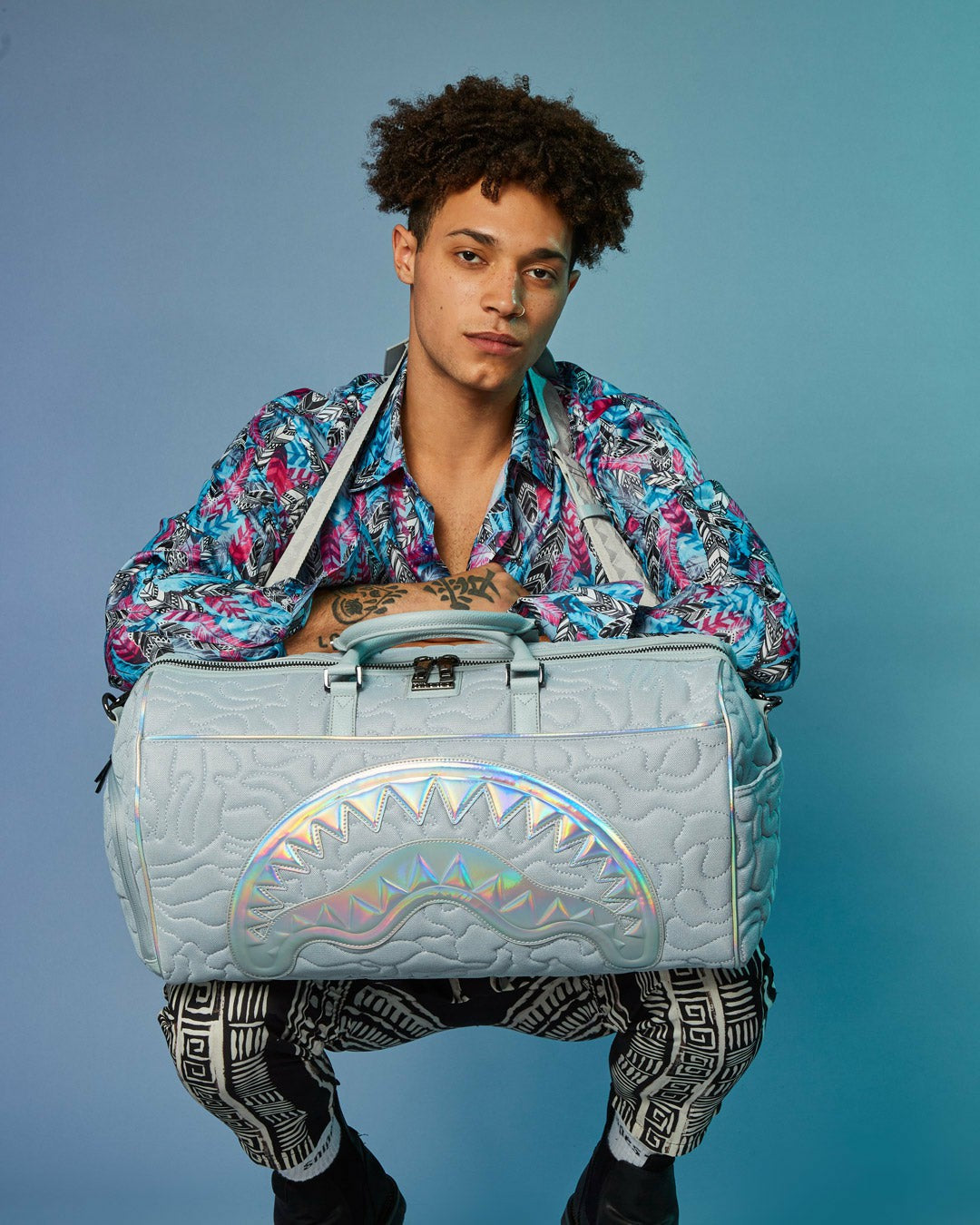 MIRASHAKU IRIDESCENT QUILT DUFFLE | Sprayground for sale